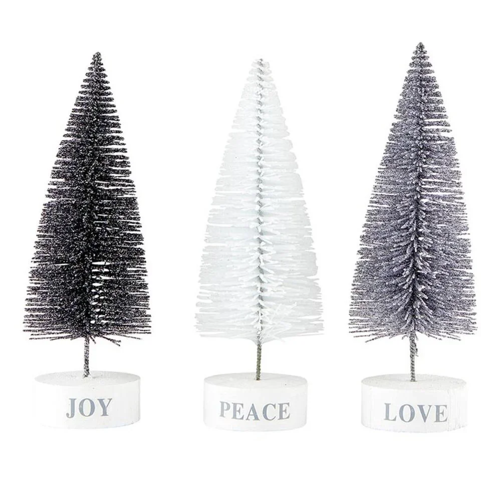 Face to Face Holiday Bottle Brush Tree Set - Tree Tops Glisten/NIB